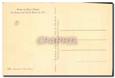 Ruta de Niza a Sospel — Los curvas del Col de Braus (A-M.) — Les Éditions d'Art Français — Reverso