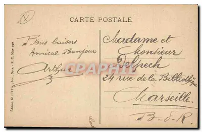 Nice — Kąt Ogrodu Albert I — Wydawca Giletta, N° 82 — Rewers