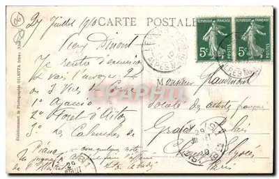 Excursão a 30 km de Nice (Alt. 505m) — Salto dos Franceses em Duranus, Vale da Vésubie — Editor Gilletta, n° 1213 — Verso