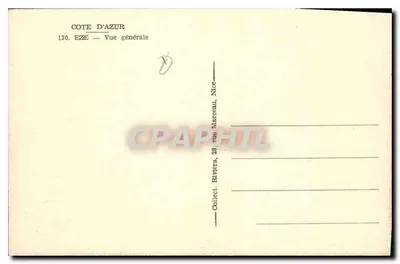 Eze — Ogólny widok — Collect. Riviera, 28, rue Marcelau, Nice — Rewers