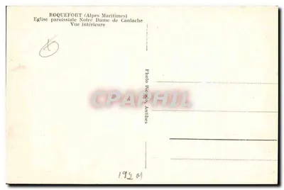 Roquefort (Alpes-Maritimes) — Igreja paroquial de Nossa Senhora de Canlache — Vista interna — Verso
