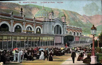 Bilhete postal antigo Monte Carlo O café de Paris