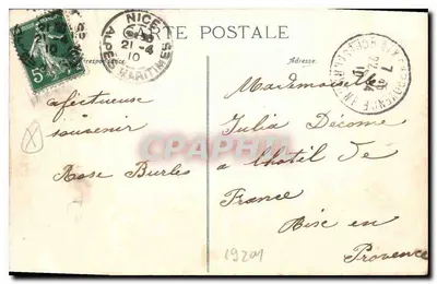 Bilhete postal antigo Monte Carlo O café de Paris — Verso