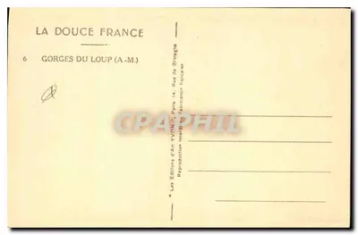 Gorges du Loup — A-M. — Éditions d'Art Yvon, Paris — Verso