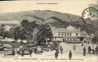 Monte-Carlo — Café de Paris, os Jardins, Riviera Palace — Edição Giletta, fot., Nice, n° 709