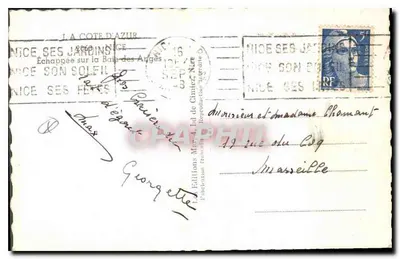 Dwie młode kobiety w strojach tradycyjnych — widok panoramiczny zatoki Angielskiej — Wydawnictwo Marcel Led de Gimiez — Rewers