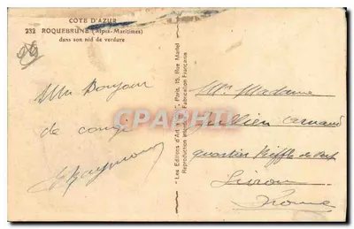 Roquebrune-Cap-Martin — widok panoramiczny — Les Éditions d'Art, Paryż — Rewers