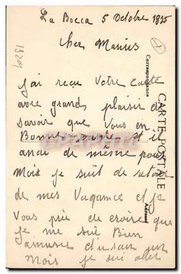 Cannes — Os Palmier e a Praia — Edição P. Nicaise, n°13 — Verso