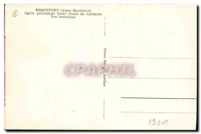 Roquefort (Alpes-Maritimes) — Igreja Paroquial Nossa Senhora de Canlache — Vista interna — Verso