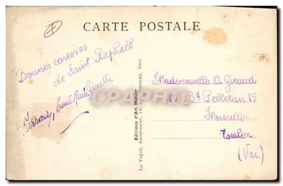 Stara pocztówka Côte d'Azur Saint Raphael Plaża — Rewers