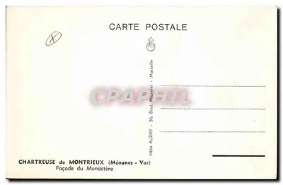 Chartreuse de Montrieu — Facha da Abadia — Hélio Audry, Marseille — Verso