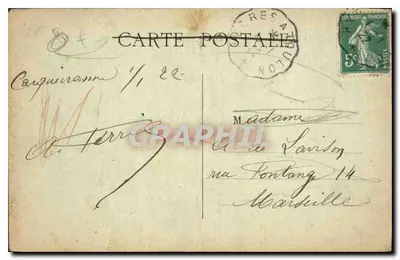 Carqueiranne — Lato mare — Ed. Hue, Hyères — Verso