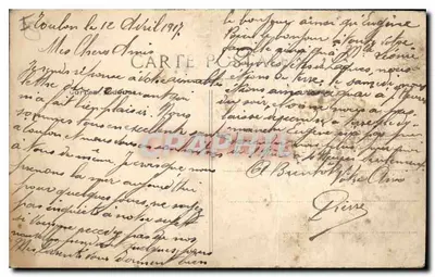 Toulon - Entrada del Puerto — vista marítima con veleros y barcos de vapor — editor desconocido — Reverso