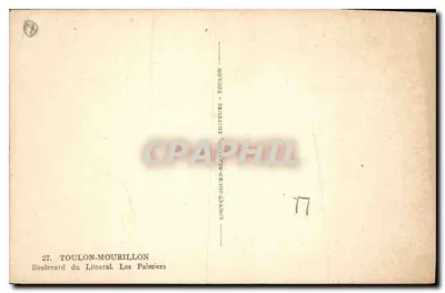Toulon - Palmy — Bulwar Littoral — wydawca B.S.B. nr 27 — Rewers