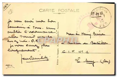 Draguignan — Vista geral — Editor La Cigogne, n° 754 — Verso