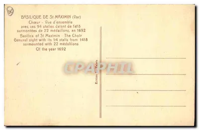 Bazylika Świętego Maxymiliana — Chór — Édition Valatx — Rewers