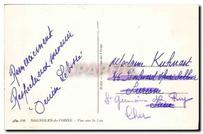 Bagnolles-de-l'Orne — Widok na jezioro — wydawca AB.198 — Rewers