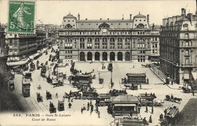Paris — St-Lazare Station — Cour de Rome — Publisher: C. Pillaud (Series 553)