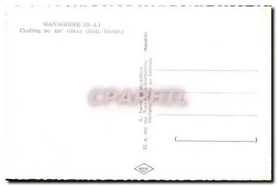 Ganagobie (B.A.) — Cloître du XIIe siècle (Mon. histor.) — A. Tardy, Marsiglia — Verso