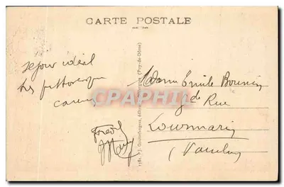 La Bourboule — Widok ogólny — Wydawca J. Goutranges, Puy-de-Dôme — Rewers