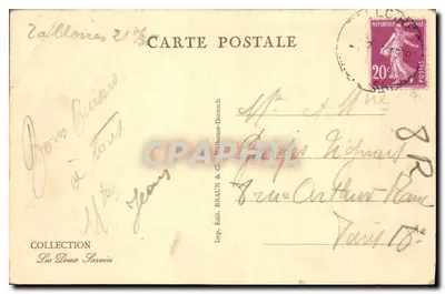 Lago de Annecy — Talloires — Hotel de l'Abbaye — editor Braun & Cie, n° 11970 — Verso