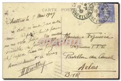 Chartres (E. i L.) — Drzwi Guillaume — Stara pocztówka nr 129 — Rewers