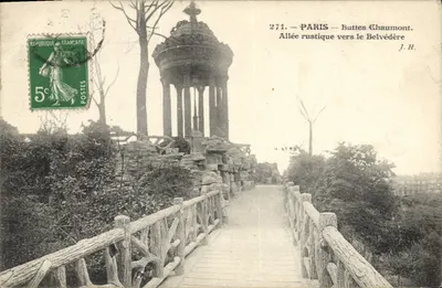 Allée rustique vers le Belvédère — Buttes Chaumont — J. H. — n° 271