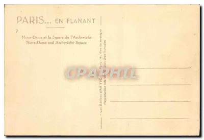 Nossa Senhora de Paris — vista da Sena — Les Éditions d'Art YVCN, Paris — Verso