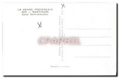 Canale Saint-Sébastien — Martigues — Edizioni Photographia Véritable — Verso