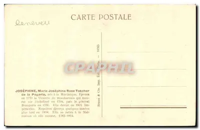 Joséphine, Imperatriz dos Franceses — (1763-1814) — Édit. Braun & Cie, Paris — 18765 — Verso