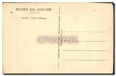 Estudo de Homem — Flandrin — Edição de Arte YVON, Paris — Verso