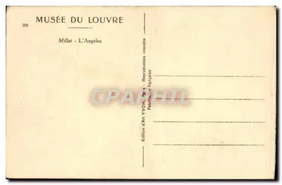 Duas camponesas em um campo — reprodução da obra de Millet — Edição de Arte YVON, Paris — Verso