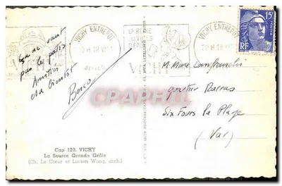 La Source Grande Grille — Vichy — Cap 120 — Verso