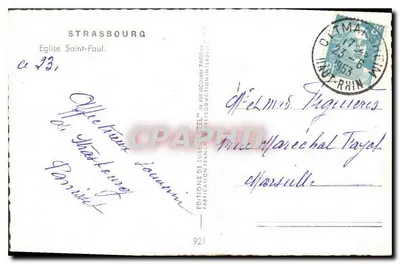 Strasburg — Katedra św. Pawła — Wydawnictwo Bistel de Luxe, n°921 — Rewers