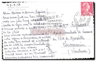 Praça Real em Nantes — Grande Loja e fonte — editor desconhecido — Verso