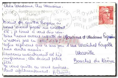 Vue di Royan — Côte de Beauté — editore SABY — Verso