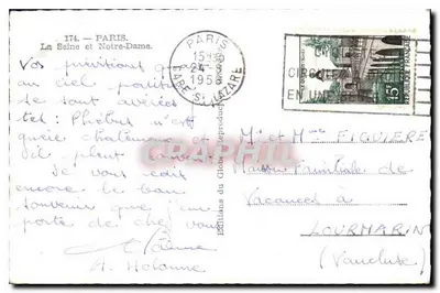 Paryż — Sekwana i Katedra Notre-Dame — Wydawnictwo Glob, n°174 — Rewers