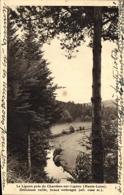 Le Lignon perto de Chambon-sur-Lignon (Haute-Loire) — Deliciosa vallé, belas sombras (alt. 1000 m.) — Éditions d'Art A. Roche, Saint-Émilion