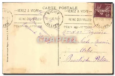 Vichy - Źródło Chomel - Temperatura 43° — Wydawnictwo Artystyczne Bégain, nr 370 — Rewers