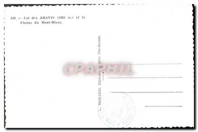 Vista delle Alpi - Monti del Tacul e del Miage — Editore MORAND, Alta Savoia, n°130 — Verso