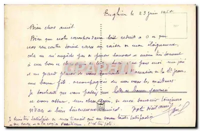 Rozes en klaverbladeren — Gelukkig verjaardag — uitgever L.G. (ondertekend links onderaan) — Achterkant