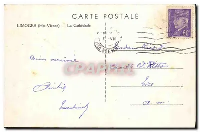 Limoges (Hte-Vienne) — Katedra — Wydawca Cim — Rewers