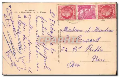 Biarritz — Esplanada da Virgem — As Edições de Arte Espercuse — Verso