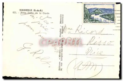 Notre-Dame de la Garde — Marsylia — Wydawnictwo Mireille — Rewers