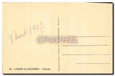 Landes de Gascogne — Widok — Héliografię Marcel Delboy, 39 Rue de la Roussette, Bordeaux — Rewers
