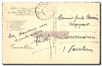 Strada delle Alpi — Il Lautaret — Hotel P.-L.-M. (2.103 m) e la Meije (3.967 m) — A. Morlaire — Verso