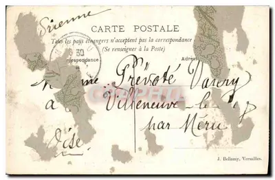 Pałac w Versailles — Pokój Ludwika XIV — J. Bellamy, Versailles, nr 48 — Rewers