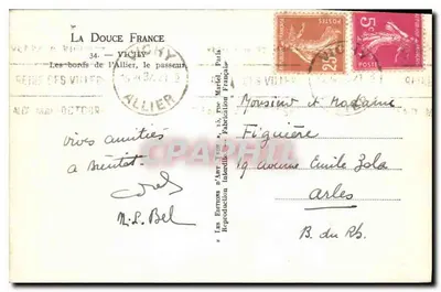Vichy — De oevers van de Allier, de bootman — Vichy Place — Achterkant