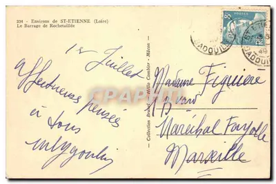 Zamknięty most Rochetaillée — Oaza ST-ETIENNE (Loire) — Wydawca Clann, nr 334 — Rewers