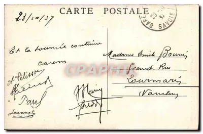 Estátua de Lamartine, na baía de Châtillon — Lago do Bourget — editor não visível — Verso
